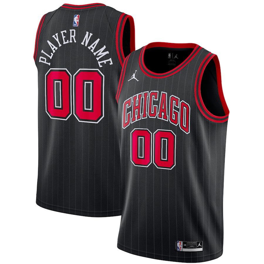 Men Chicago Bulls Jordan Brand Black Swingman Custom NBA Jersey->chicago bulls->NBA Jersey